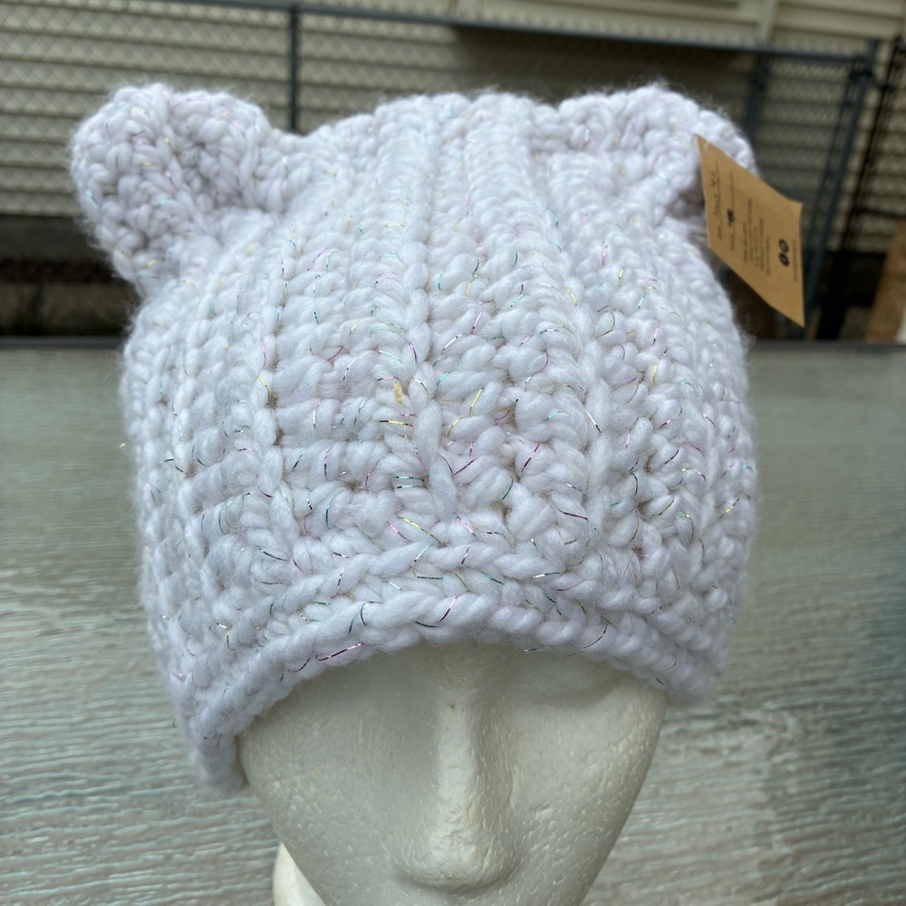 NWT Bear It Designs Hand Made Crochet Teddy Bear Winter Hat Toque - Picture 1 of 9